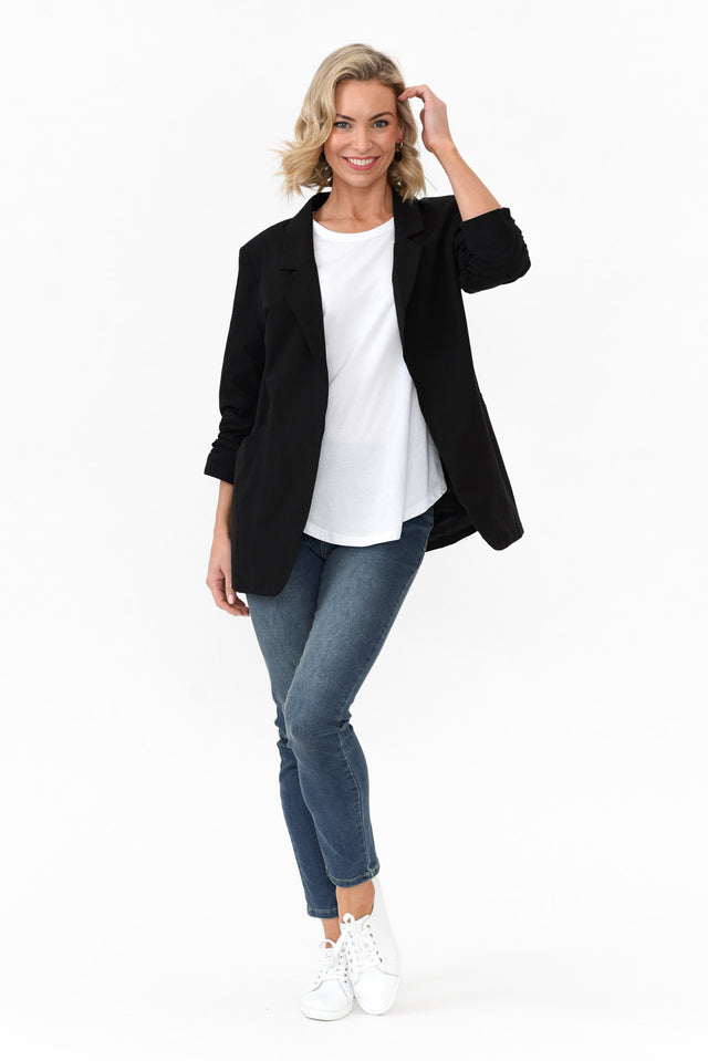 Figaro Black Cotton Blazer