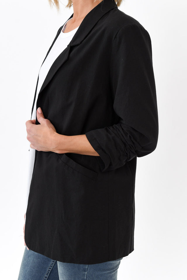 Figaro Black Cotton Blazer