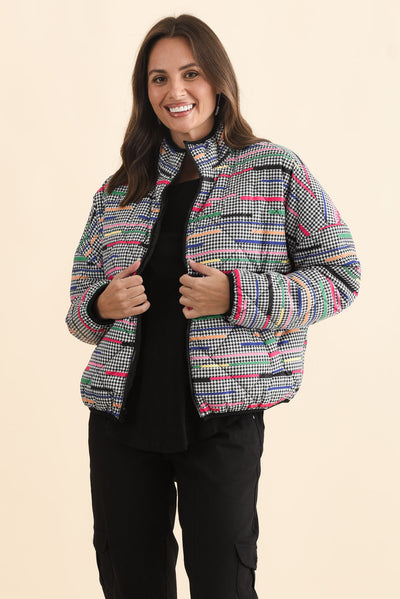 Finch Black Abstract Reversible Jacket