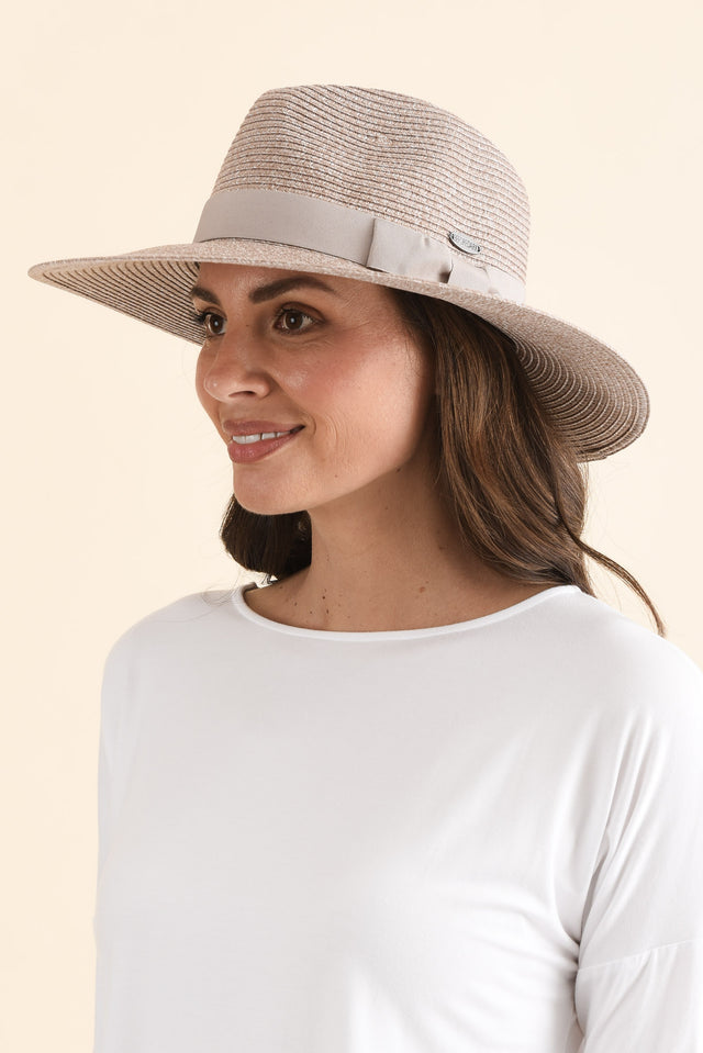 Fiona Sand Wide Brim Travel Fedora