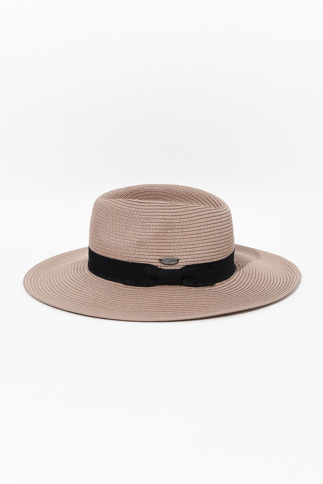 Fiona Taupe Wide Brim Travel Fedora