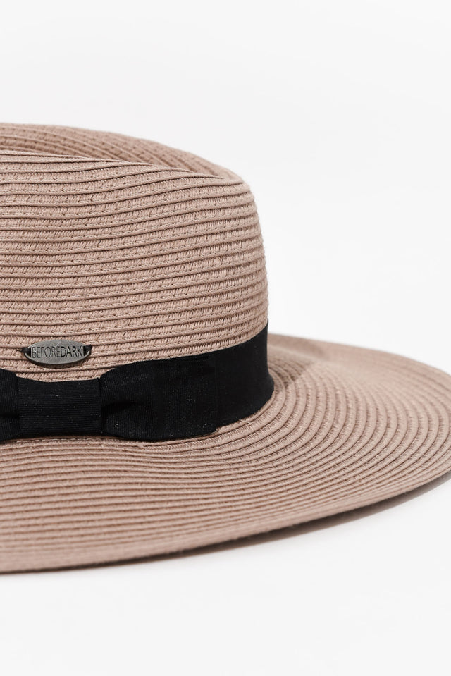 Fiona Taupe Wide Brim Travel Fedora image 4