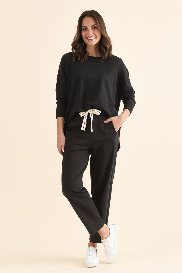 Fisher Black Cotton Barrel Pants image 2