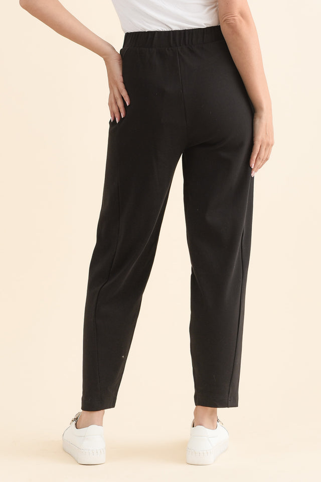 Fisher Black Cotton Barrel Pants image 4