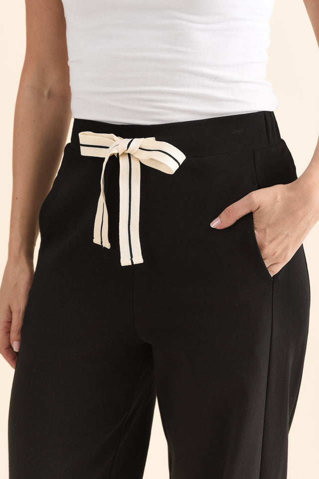 Fisher Black Cotton Barrel Pants image 5