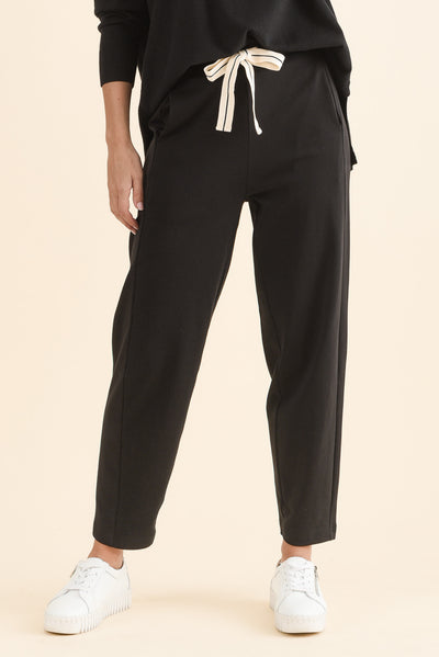Fisher Black Cotton Barrel Pants