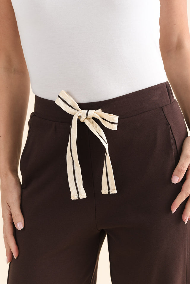 Fisher Chocolate Cotton Barrel Pants image 5