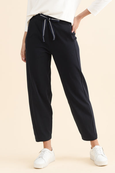 Fisher Navy Cotton Barrel Pants