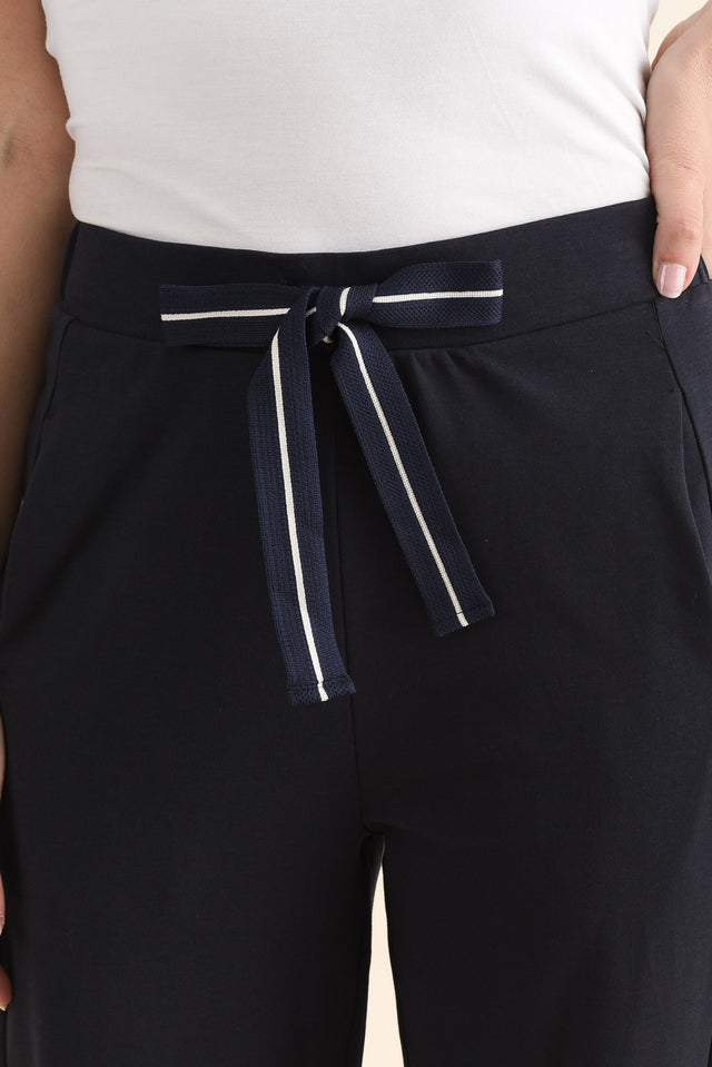 Fisher Navy Cotton Barrel Pants image 5