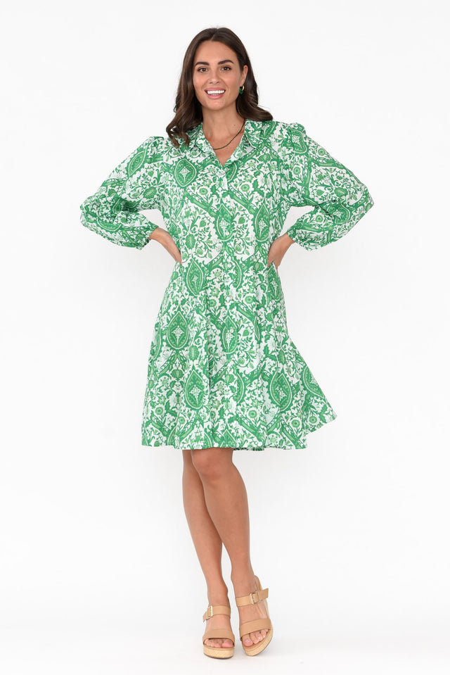 Fitzroy Green Paisley Cotton Dress image 6