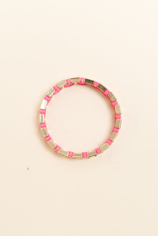 Flora Pink Daisy Beaded Bracelet