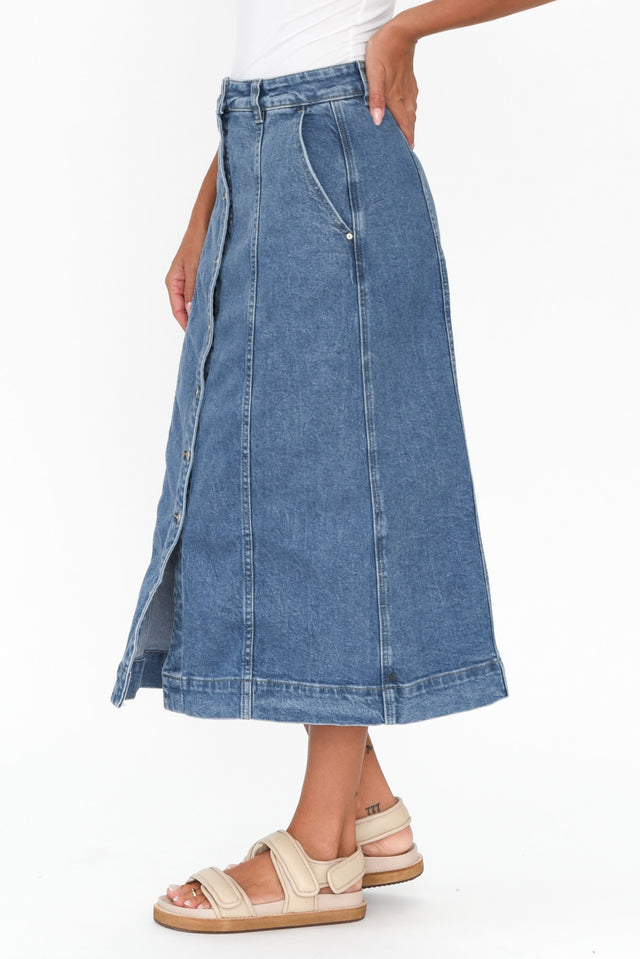 Florence Mid Blue Denim Skirt image 3