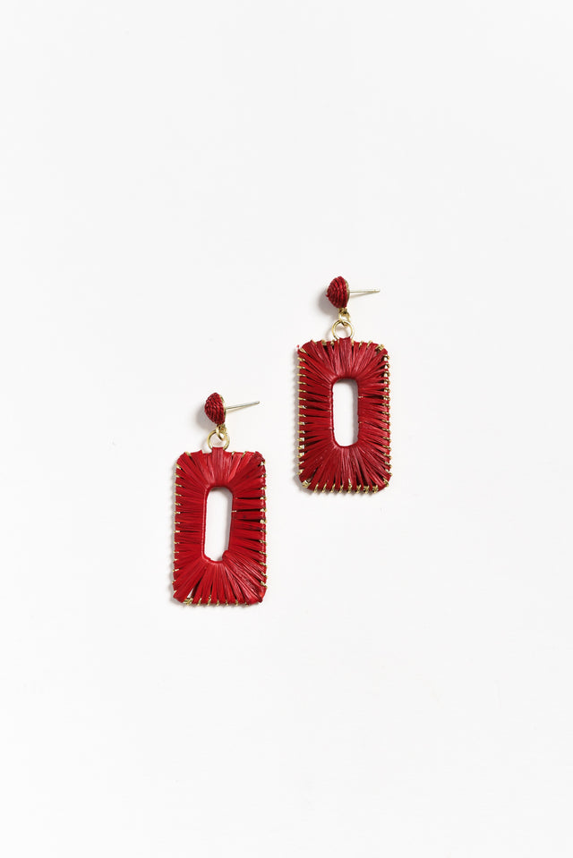 Florentine Red Woven Drop Earrings image 1