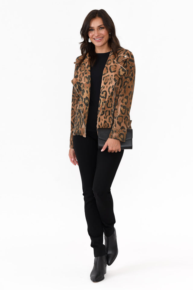Fonda Gold Leopard Stretch Jacket