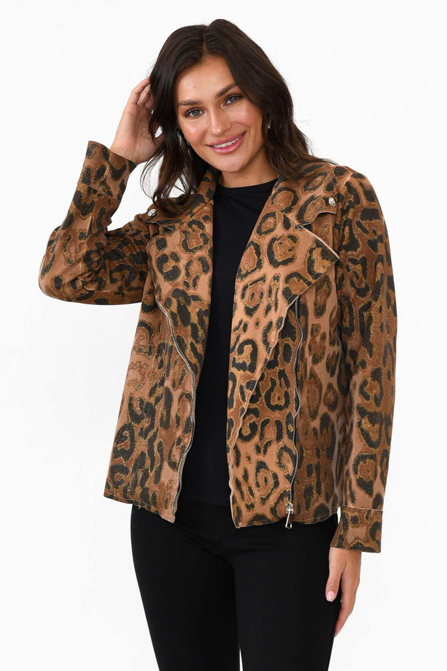 Fonda Gold Leopard Stretch Jacket