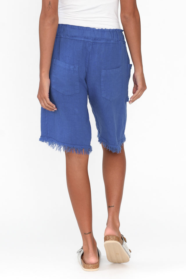 Fraser Blue Linen Shorts image 5