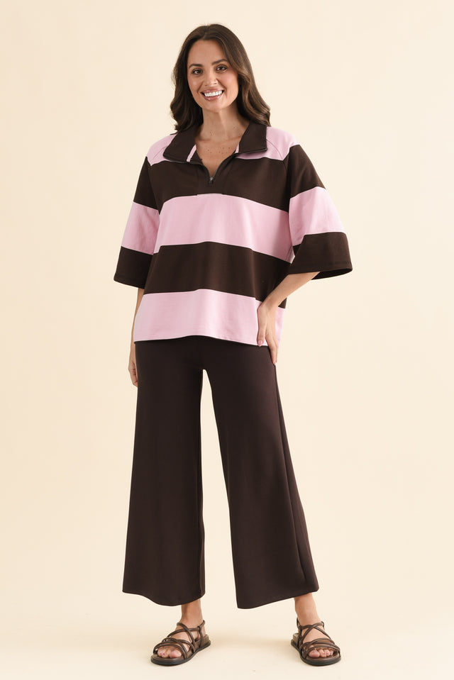 Freedom Chocolate Wide Leg Pants,Full Body,Brunette model,alt text|model:MJ image 6