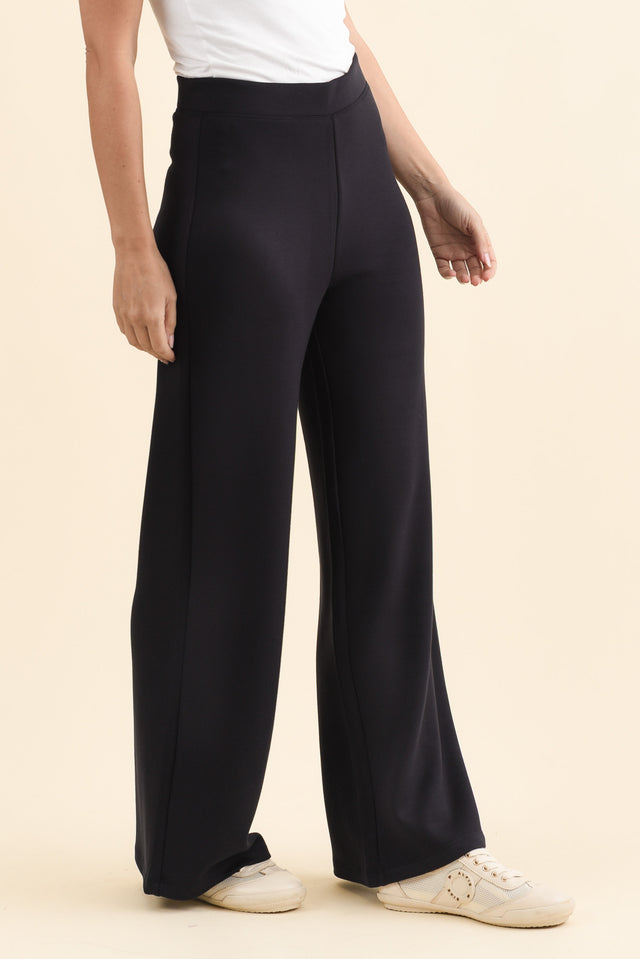 Freedom Dark Navy Wide Leg Pants,Brunette model,alt text|model:MJ image 3