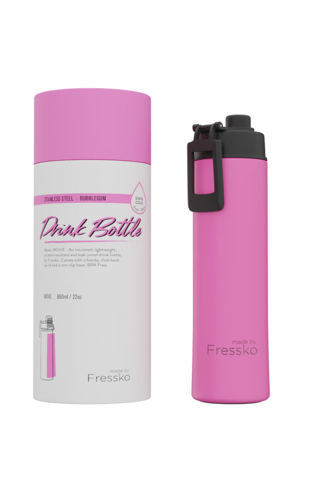 Fressko Bubblegum 660ml Stainless Steel Water Bottle