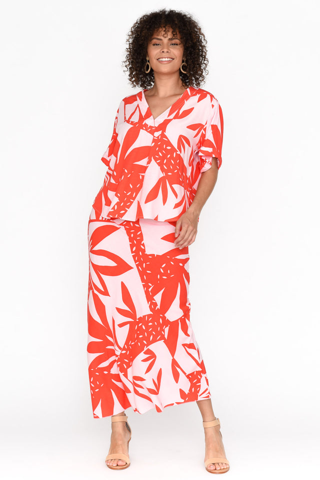 Fribben Pink Leaf Top