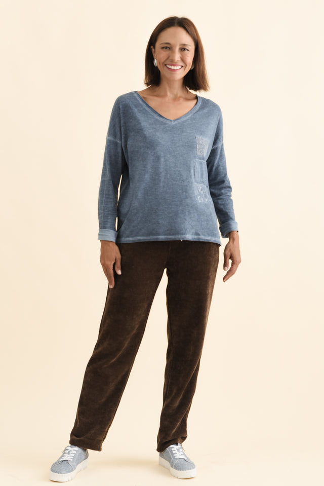 Fulton Steel Patchwork Cotton Top,Brunette model,alt text|model:Cara image 7