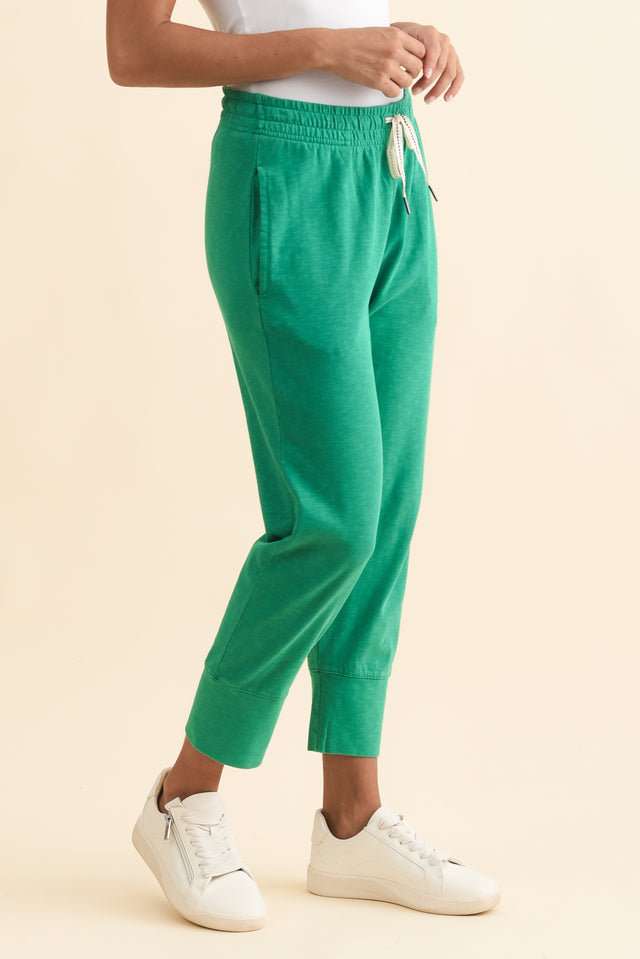 Fundamental Brunch Forest Green Cotton Sweatpants,Brunette model,alt text|model:Brontie image 4