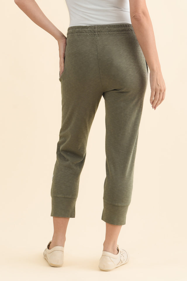 Fundamental Brunch Khaki Cotton Sweatpants,Brunette model,alt text|model:MJ image 6