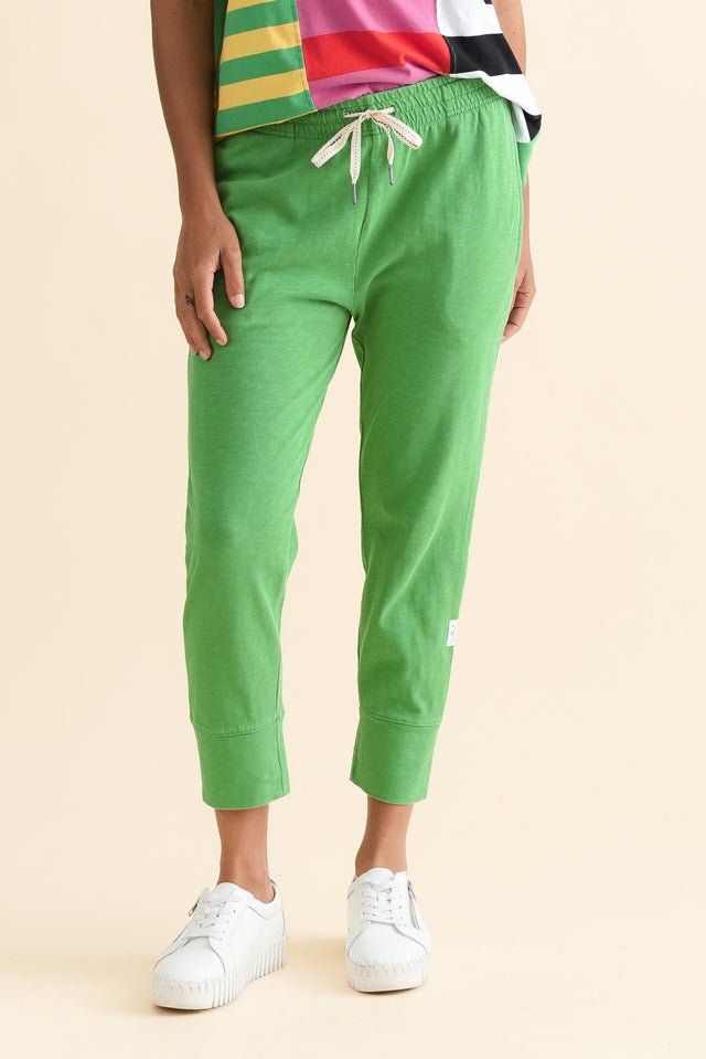 Fundamental Brunch Mint Cotton Sweatpants,Front,Brunette model,alt text|model:Brontie image 1