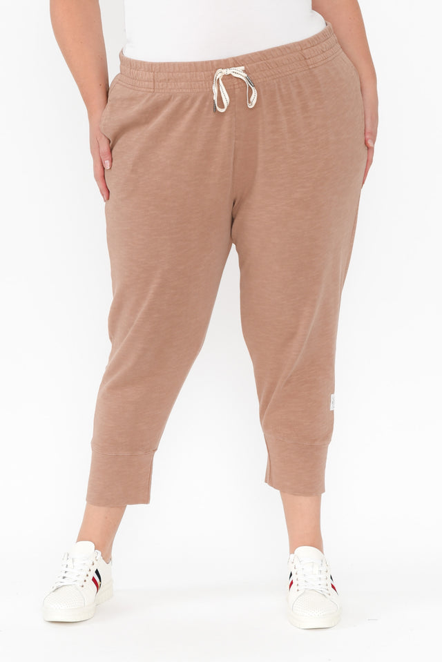 Fundamental Brunch Mocha Cotton Sweatpants,Blonde model,plus-size,curve-basics,curve-bottoms,plus-size-Pants,plus-size-basic-bottoms,alt text|model:Caitlin image 10