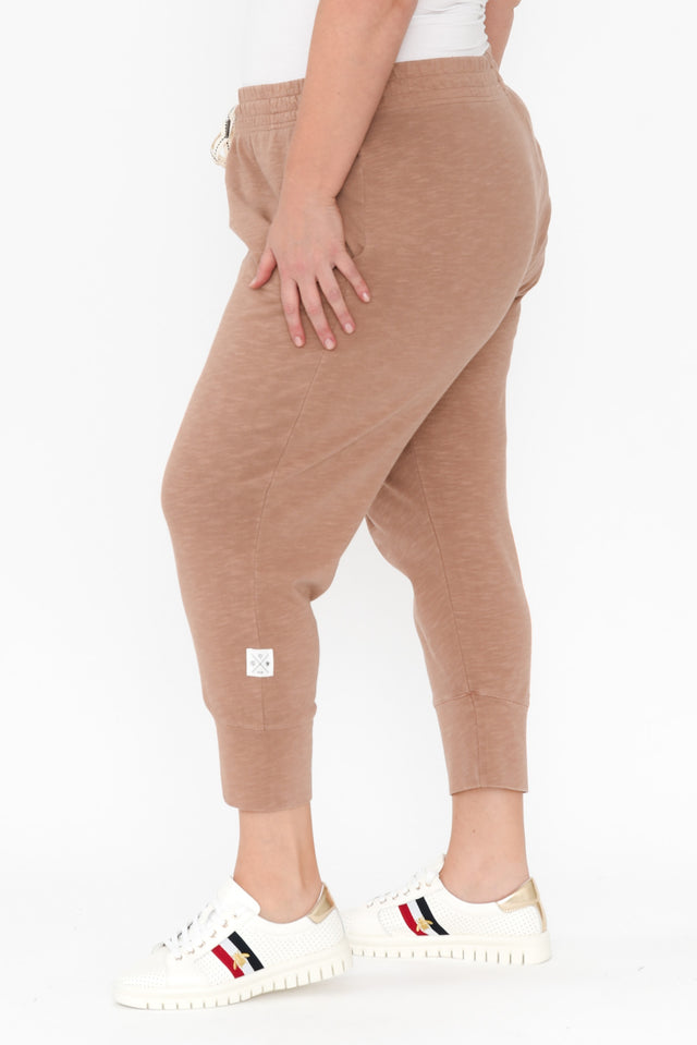 Fundamental Brunch Mocha Cotton Sweatpants,Blonde model,alt text|model:Caitlin image 12