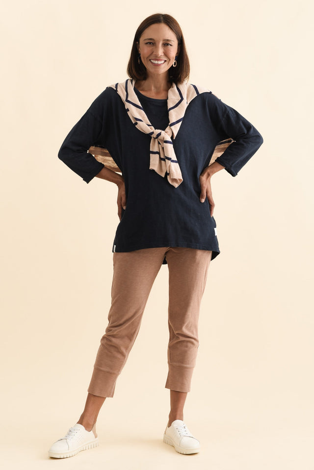 Fundamental Brunch Mocha Cotton Sweatpants,Brunette model,alt text|model:Cara image 5