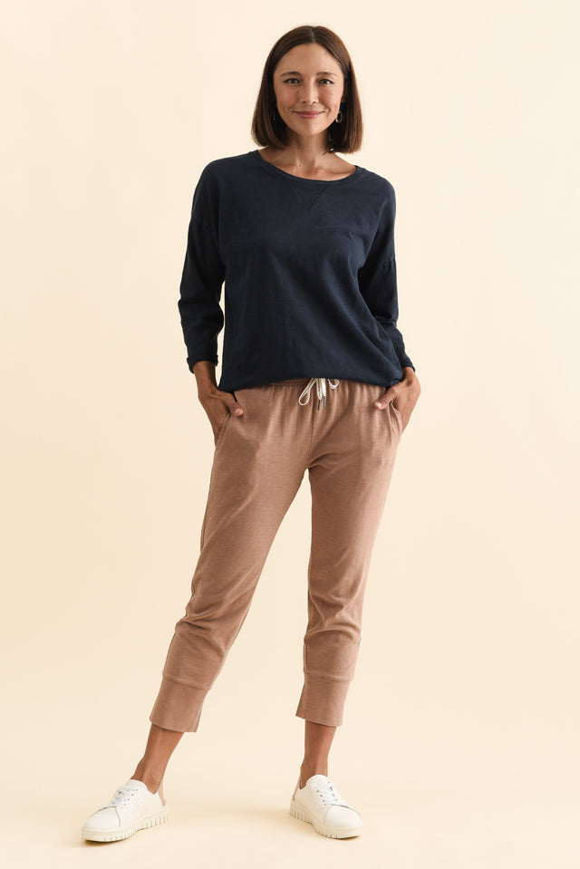 Fundamental Brunch Mocha Cotton Sweatpants,Brunette model,alt text|model:Cara image 9