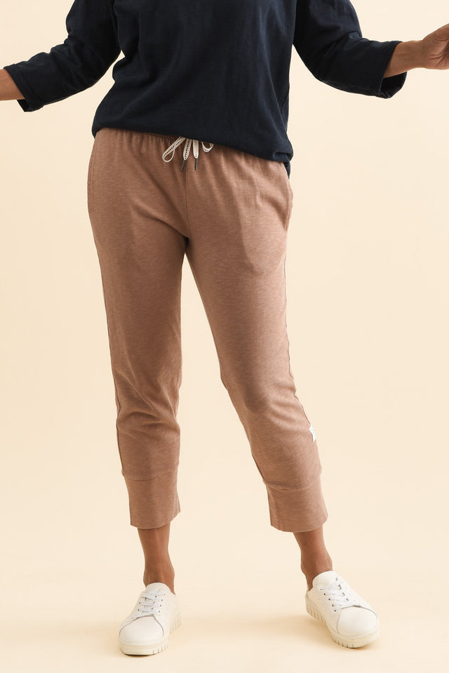 Fundamental Brunch Mocha Cotton Sweatpants,Brunette model,alt text|model:Cara image 3