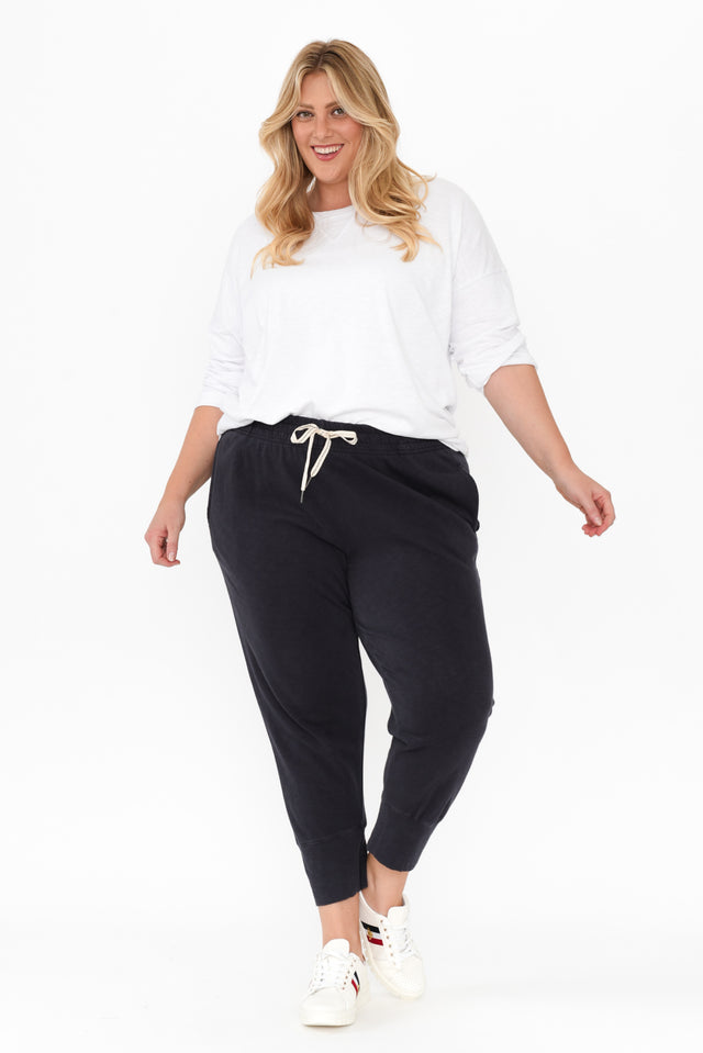 Fundamental Brunch Navy Cotton Sweatpants,Blonde model,alt text|model:Caitlin image 12