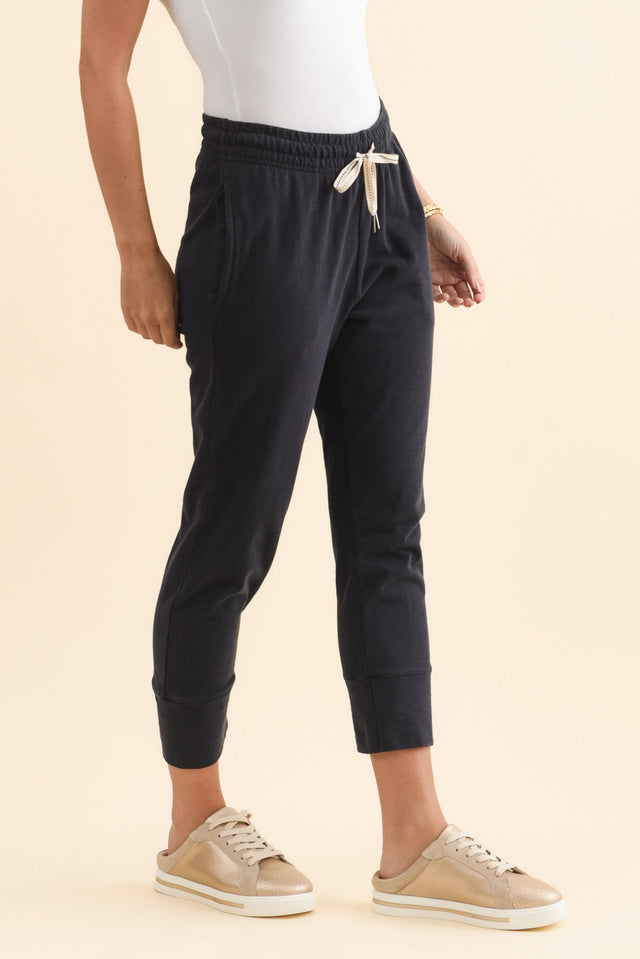Fundamental Brunch Navy Cotton Sweatpants,Brunette model,alt text|model:MJ image 6