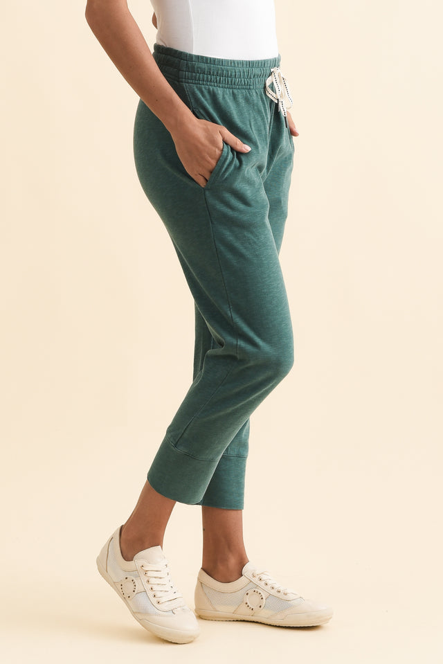 Fundamental Brunch Teal Cotton Sweatpants,Brunette model,alt text|model:Brontie image 4