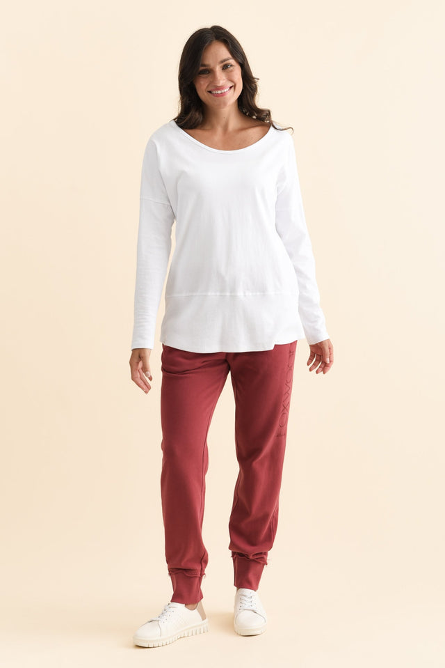 Fundamental White Cotton Rib Sleeved Top,Brunette model,alt text|model:Brontie image 9
