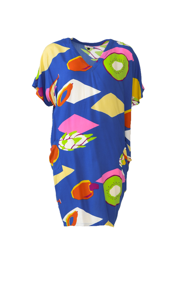 Gaby Cobalt Fruity Drape Tee Dress image 2