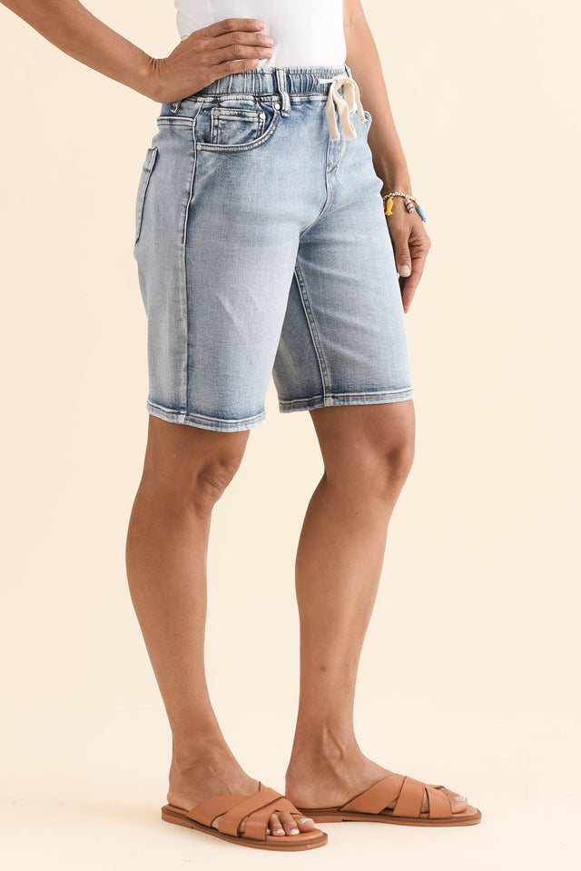 Gabby Mid Blue Denim Bermuda Shorts image 4