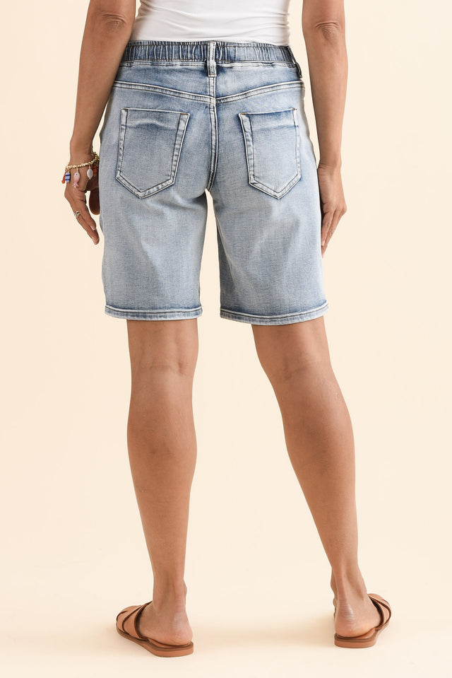 Gabby Mid Blue Denim Bermuda Shorts image 5