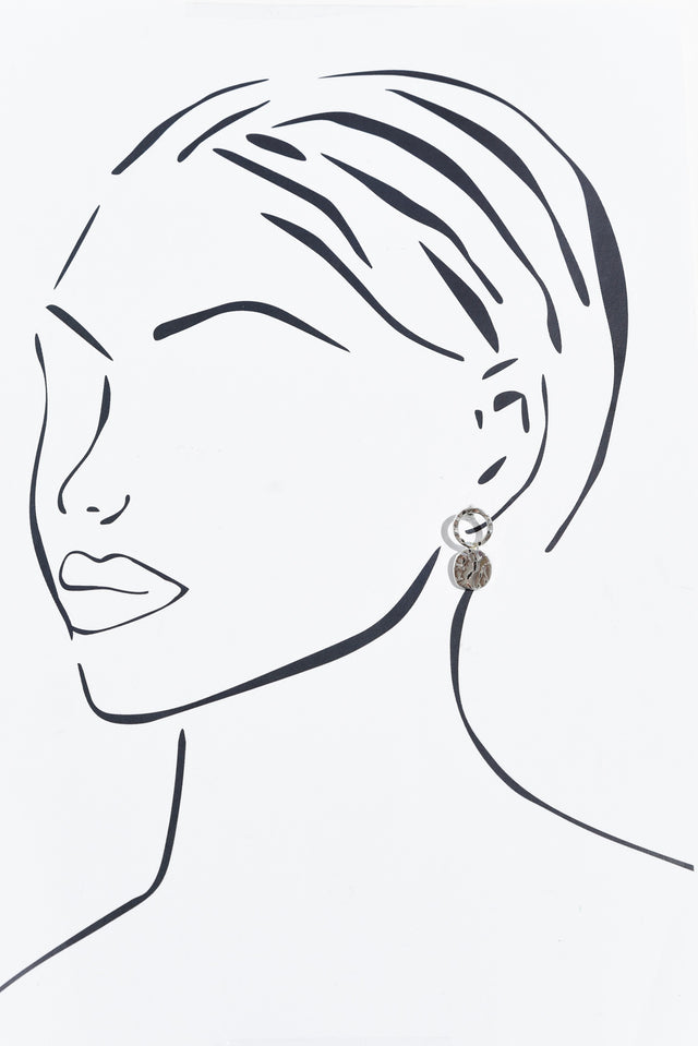 Gabe Silver Disc Drop Earrings