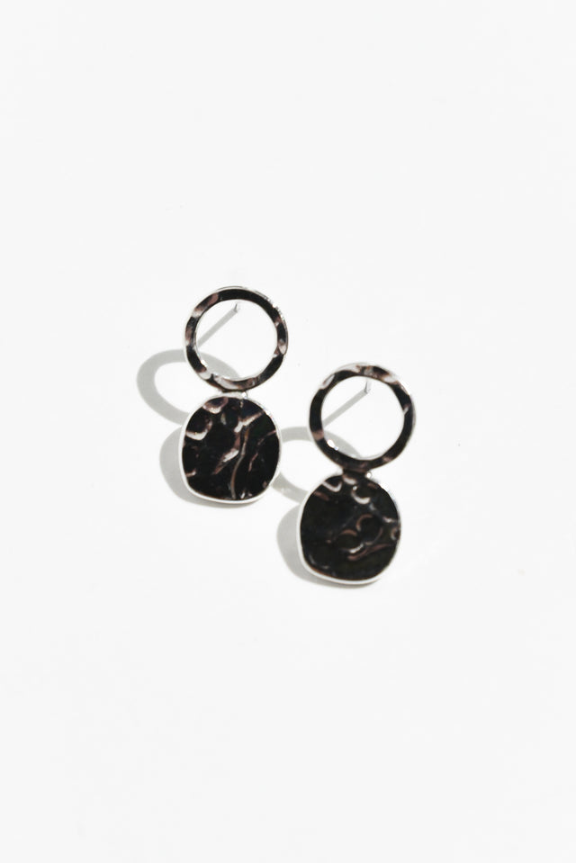 Gabe Silver Disc Drop Earrings