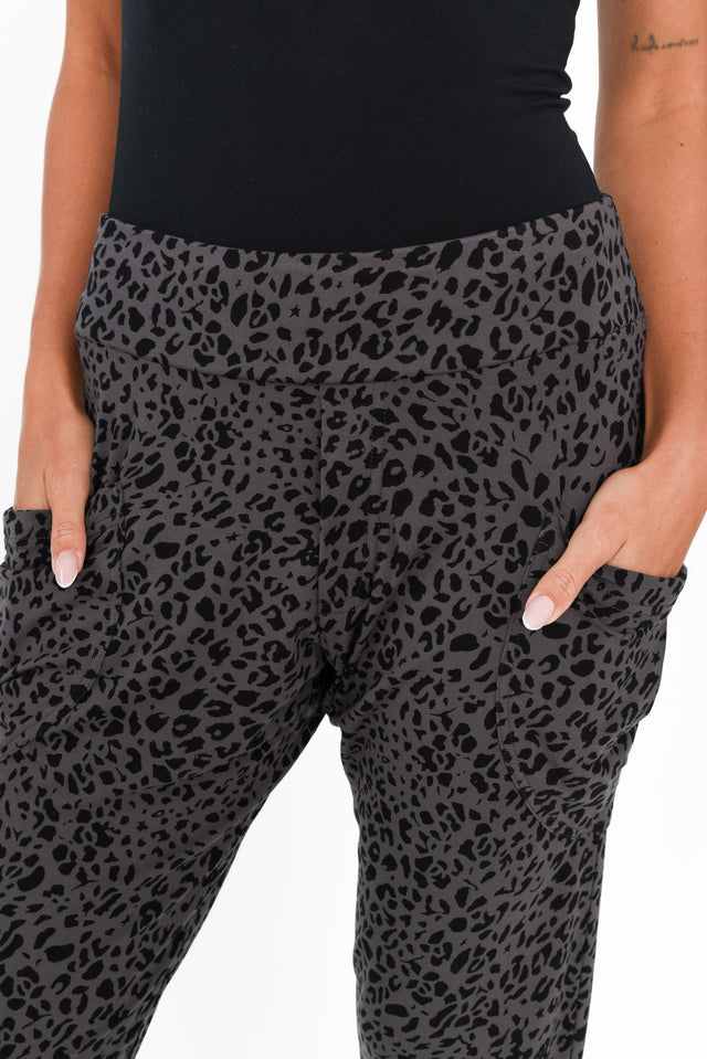 Gaga Grey Leopard Bamboo Sweat Pants image 6