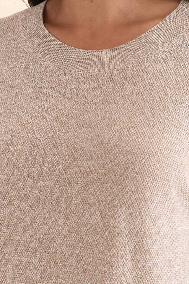 Garrick Beige Cotton Tie Dress,Detail,Brunette model,alt text|model:Brontie image 5
