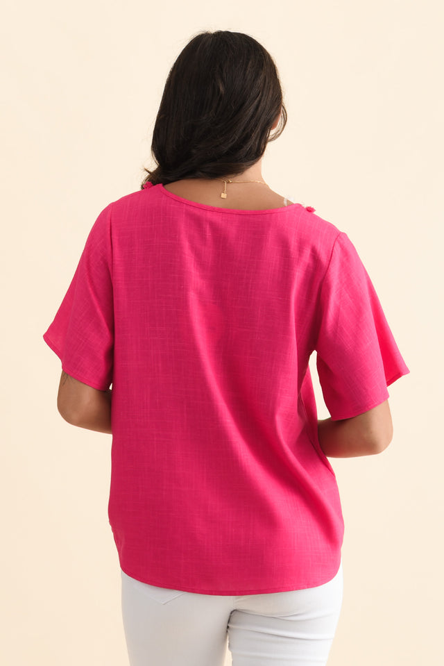 Georgio Hot Pink Linen Top image 5