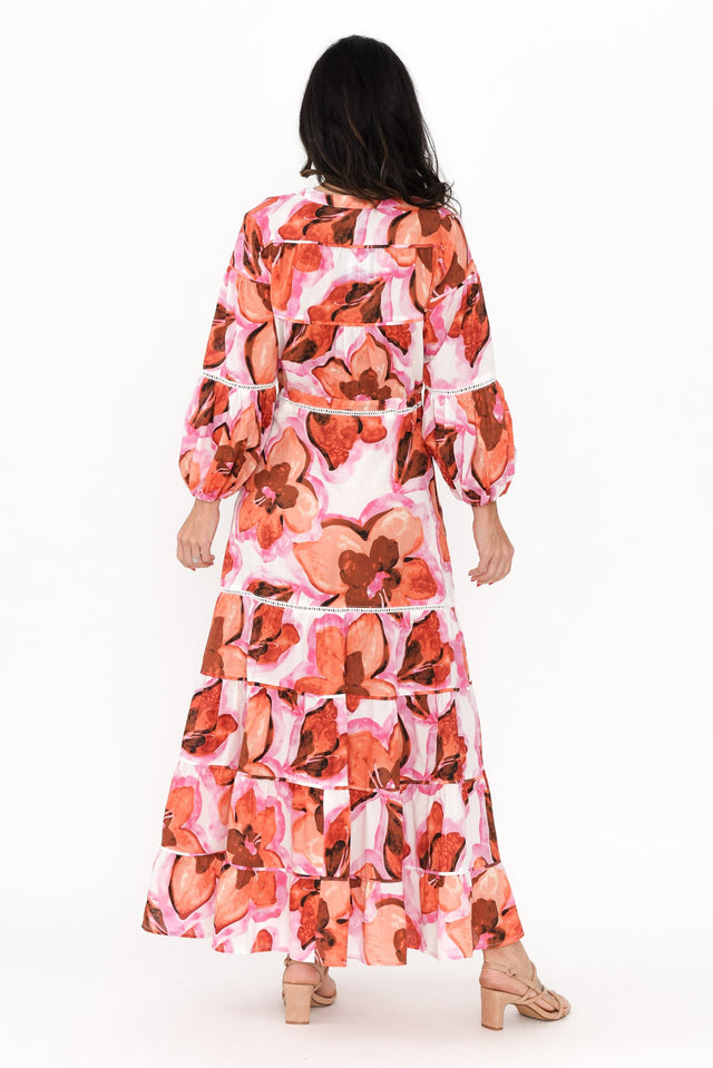 Gertie Pink Floral Cotton Tier Dress,Brunette model,alt text|model:Nicole image 6