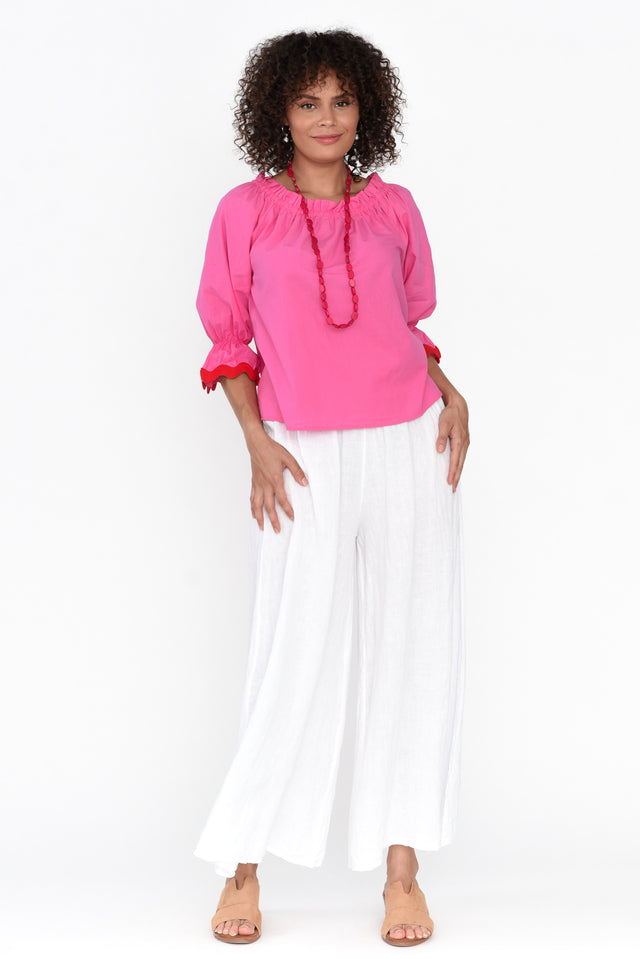 Gibson Pink Cotton Off Shoulder Top image 7