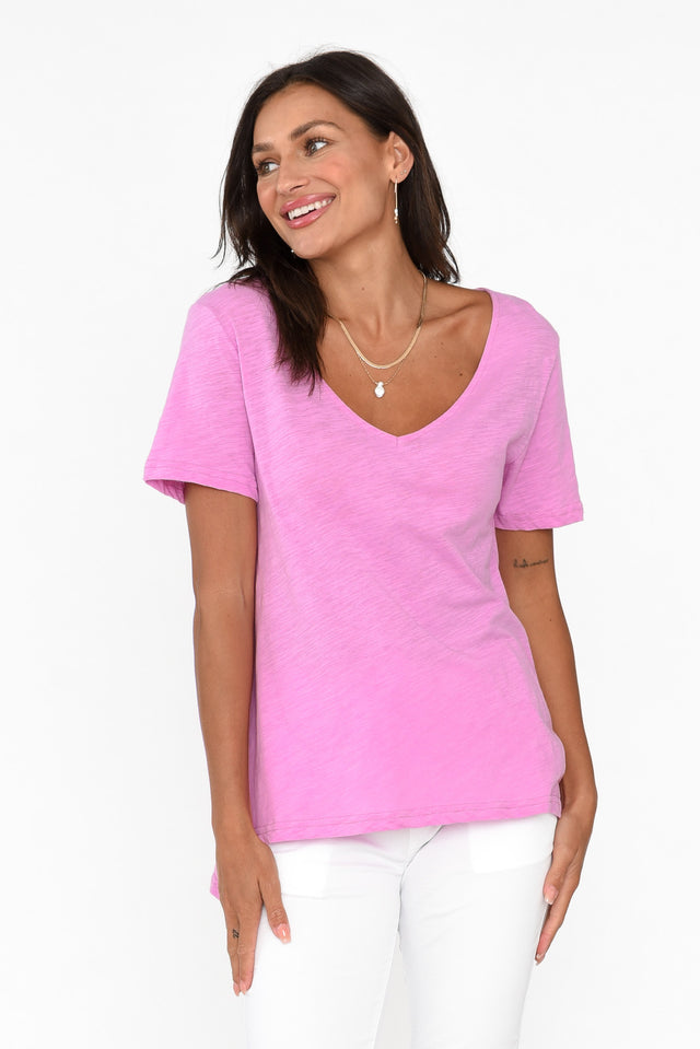 Gina Candy Pink Cotton Tee image 4