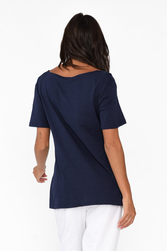 Gina Navy Cotton Tee