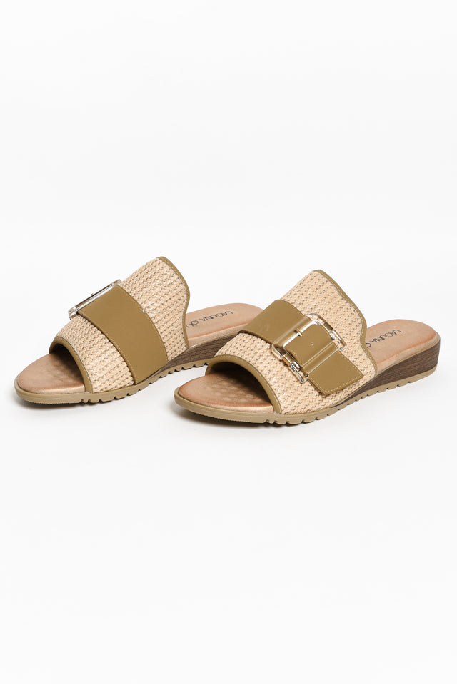 Givari Natural Buckle Woven Slide image 4